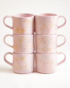Nódoa Tasse groß gesprenkelt rosa 6er-Set
