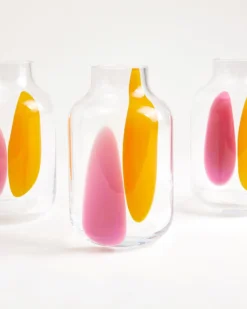 Nuno glass vase M - pink orange drops