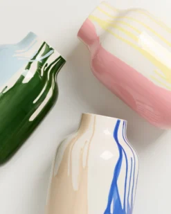 Nuno - Vase L drip yellow pink
