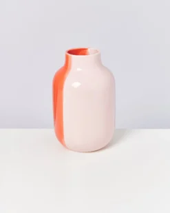 Nuno vase L - half coral rose