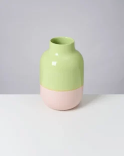 Nuno Vase L lime rose
