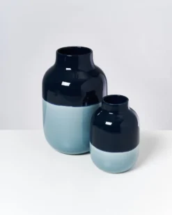 Nuno vase L - navy lightblue