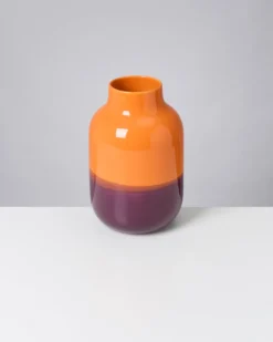 Nuno vase L - orange darklilac