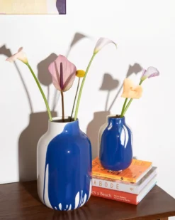 Nuno - Vase M drip sand blue