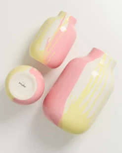 Nuno - Vase M drip yellow pink