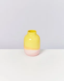 Nuno vase M - yellow rose