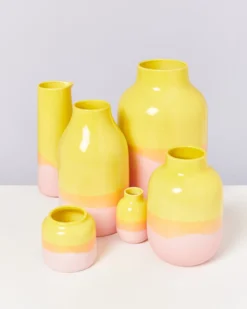 Nuno vase S - yellow rose