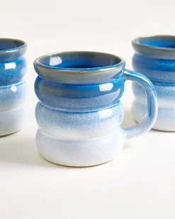Ombra - Large mug Bubble dark blue light blue Set of 6