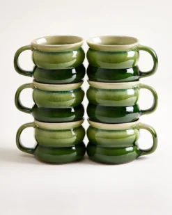 Ombra - Small mug Bubble green dark green Set of 6