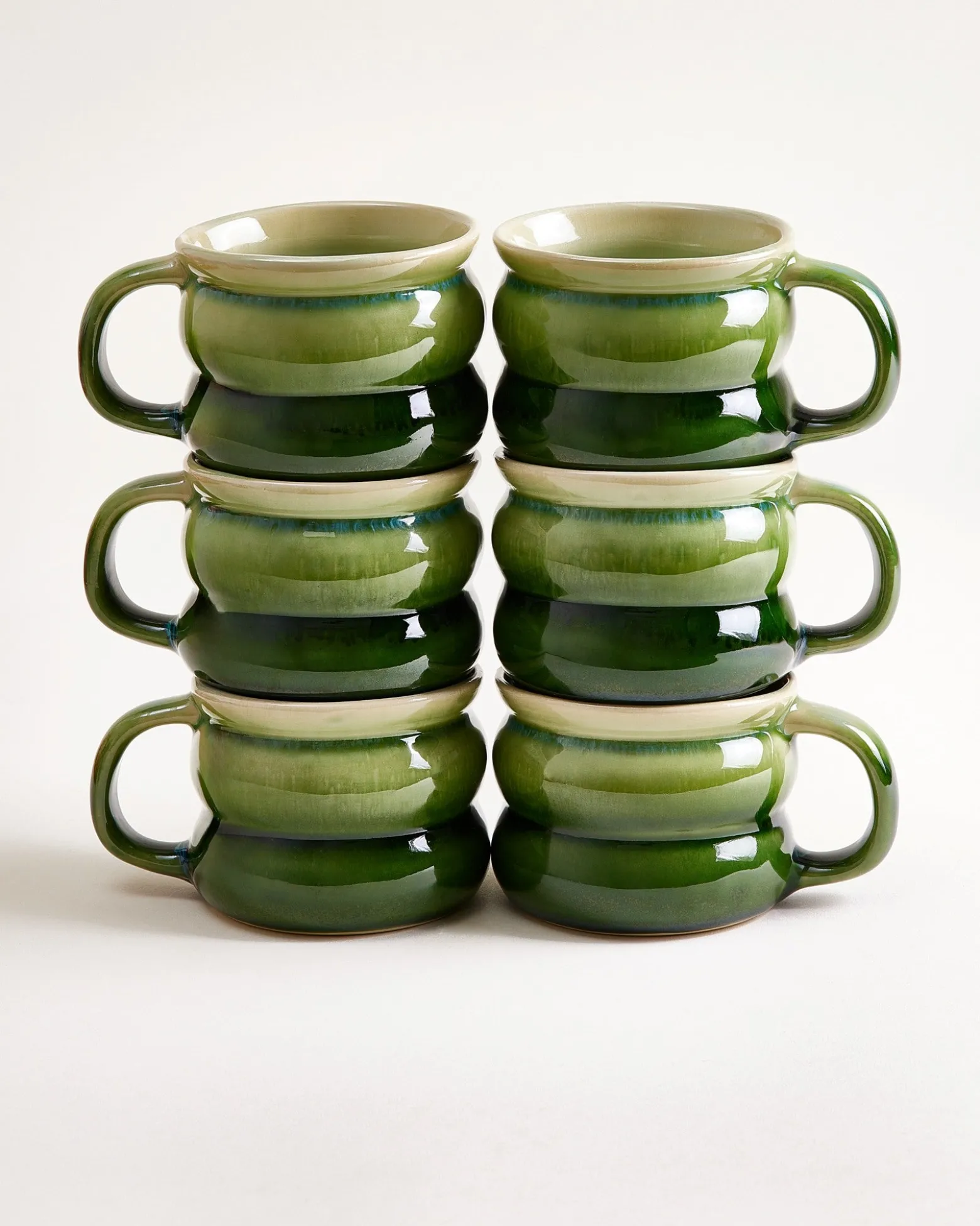 Ombra - Small mug Bubble green dark green Set of 6