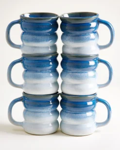 Ombra Tasse groß bubble dunkelblau hellblau 6er-Set