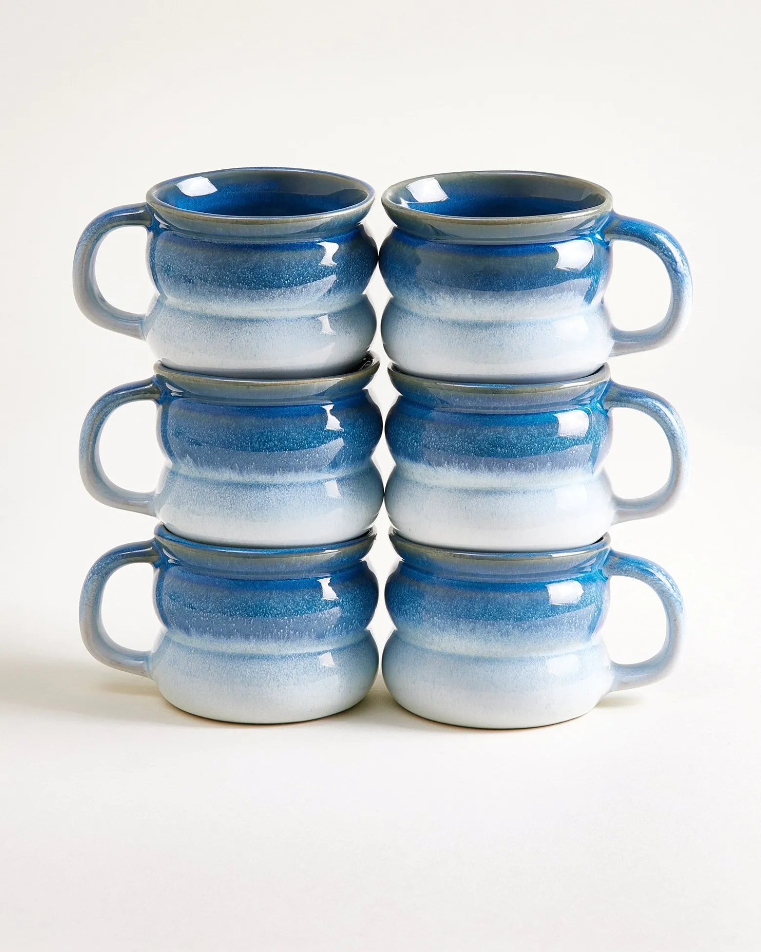 Ombra Tasse klein bubble dunkelblau hellblau 6er-Set
