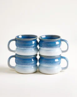 Ombra Tasse klein bubble dunkelblau hellblau 4er-Set