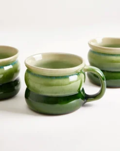 Ombra Tasse klein bubble grün dunkelgrün 4er-Set