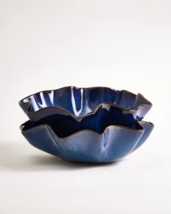 Pérola Shell - Servingbowl dark blue