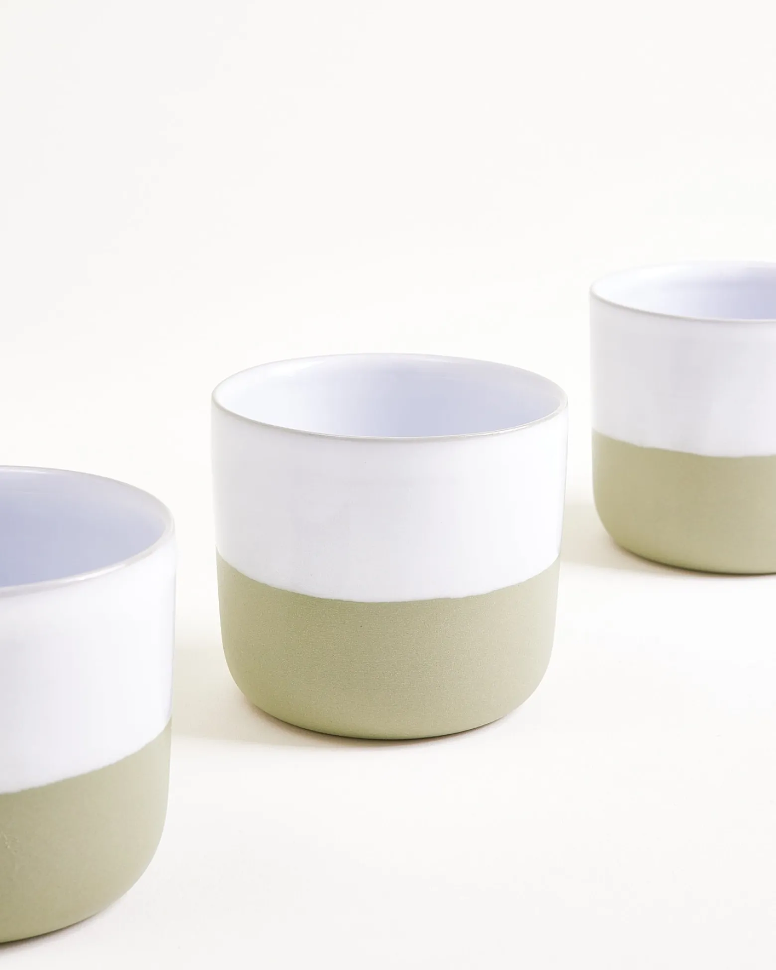 Seda - Cup small sage green white