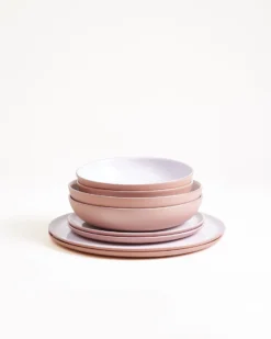 Seda Geschirr-Set rosé weiß 8-teilig