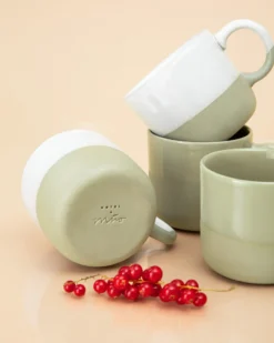 Seda - Mug small sage green white