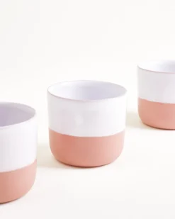 Seda - Set of 6 cups small pink white