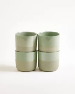 Seda - Set of 4 cups small sage green