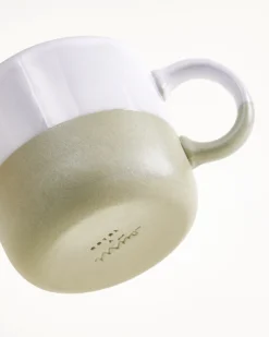 Seda - Set of 6 Mugs small sage green white
