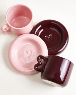 Seia Geschenk-Set Herz rosa burgund 3-teilig