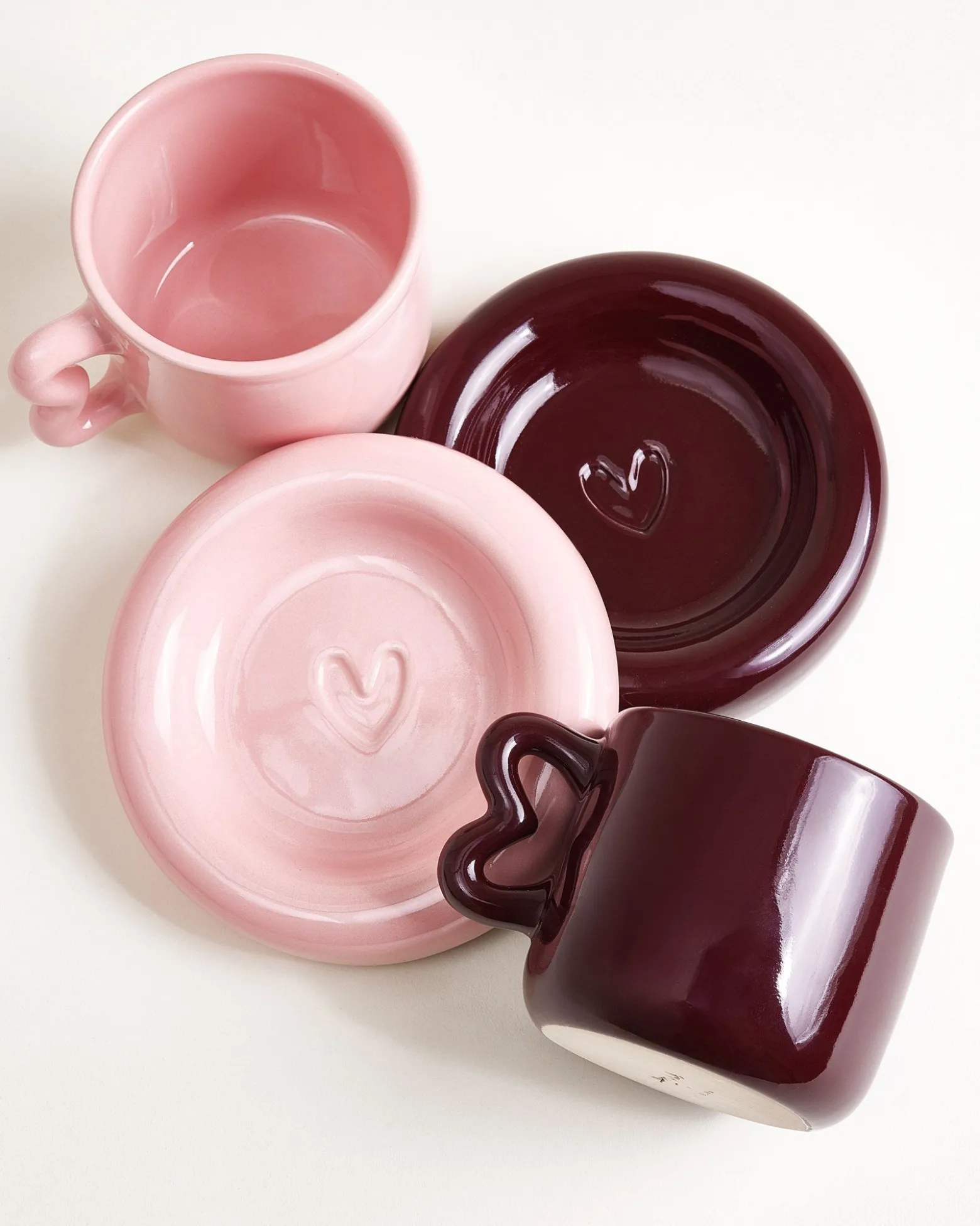 Seia Geschenk-Set Herz rosa burgund 3-teilig