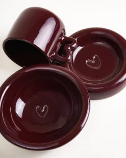 Seia - Gift set Heart burgundy 3 pieces