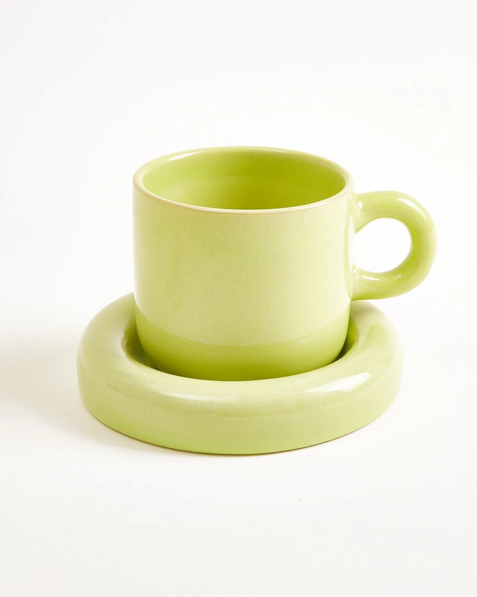 Seia mug & saucer lime