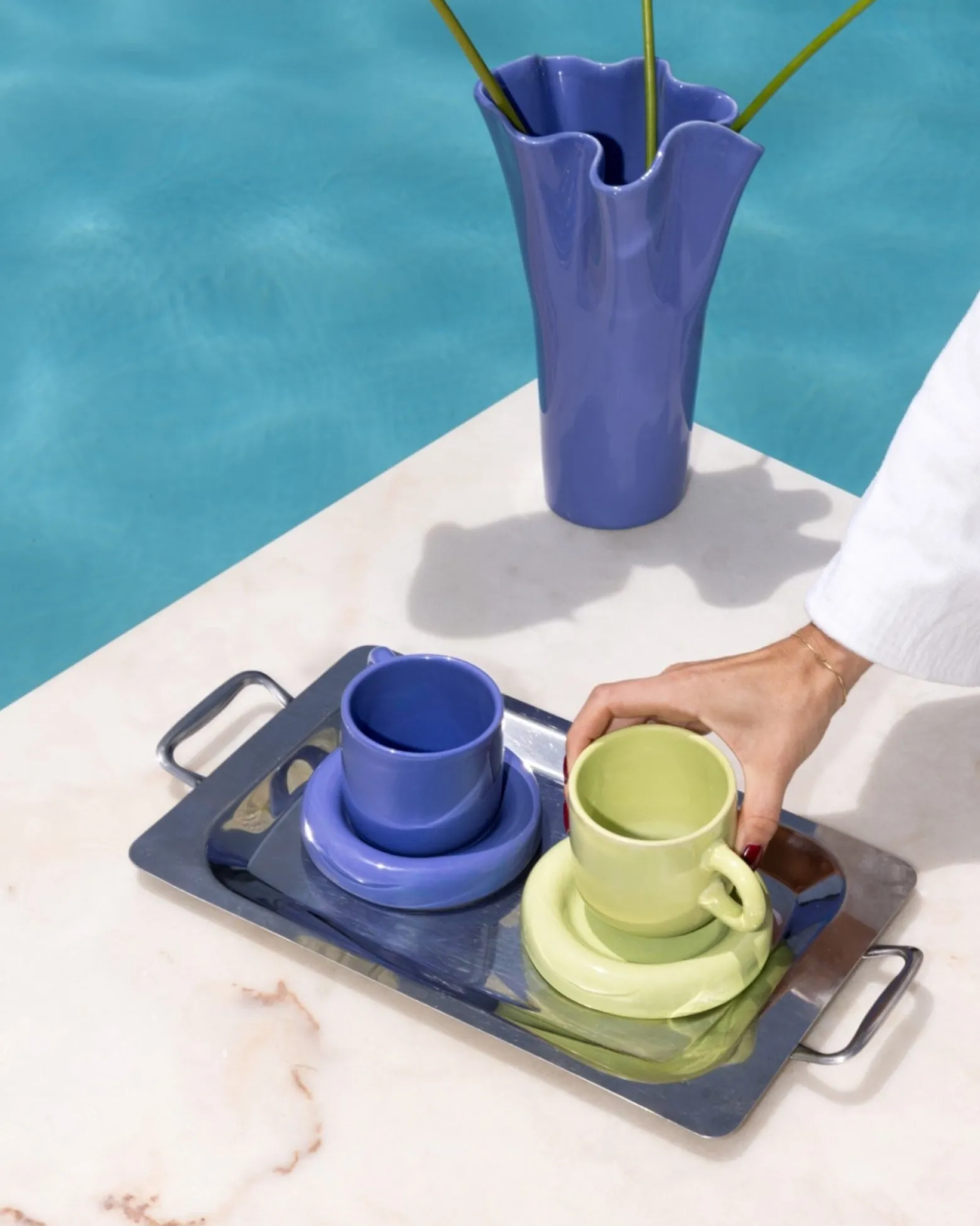 Seia mug & saucer lime