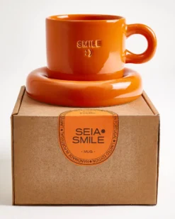 Seia Mug & Saucer Smile Orange
