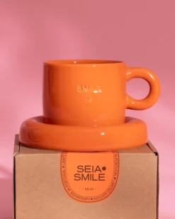 Seia Mug & Saucer Smile Orange