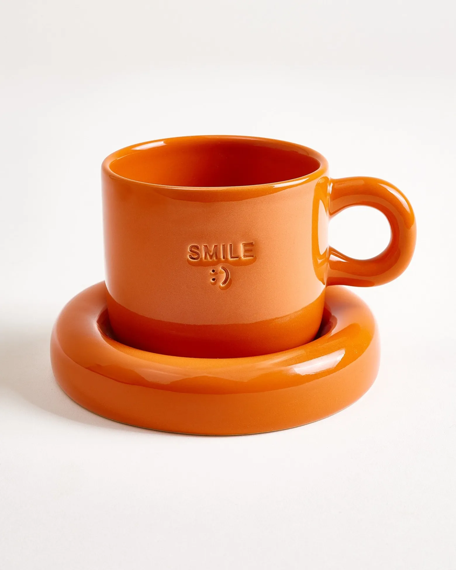 Seia Mug & Saucer Smile Orange