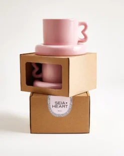 Seia Tasse & Untertasse Herz rosa