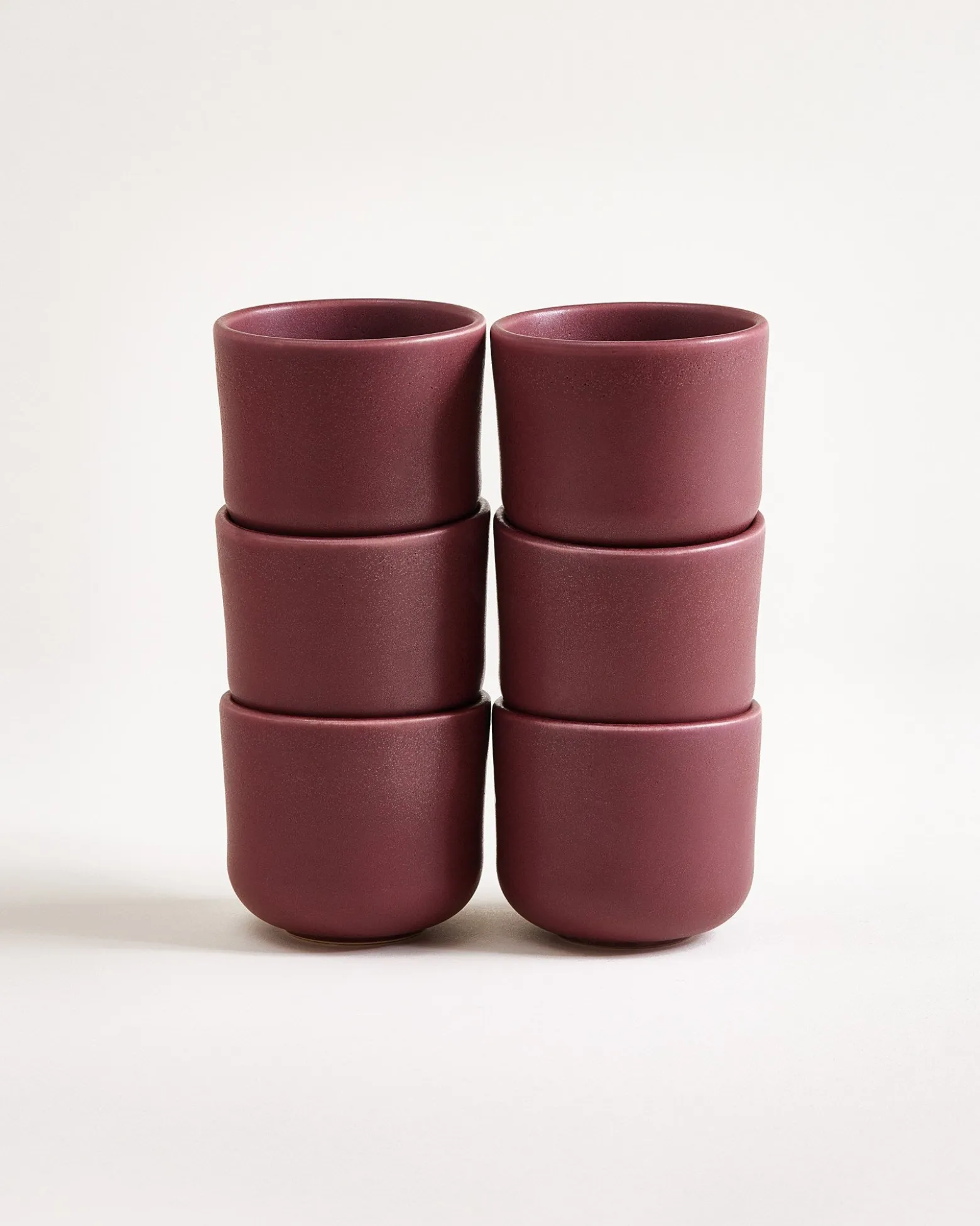 Sereno - Set of 6 cups small burgundy