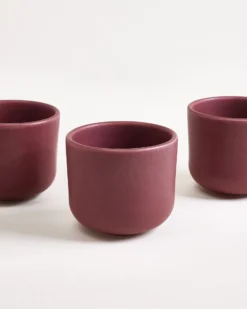 Sereno - Set of 6 cups small burgundy