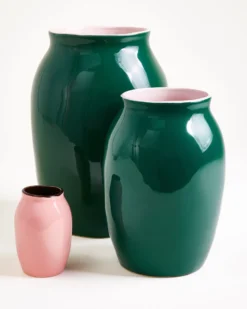 Sombra - Vase M dark green rosé