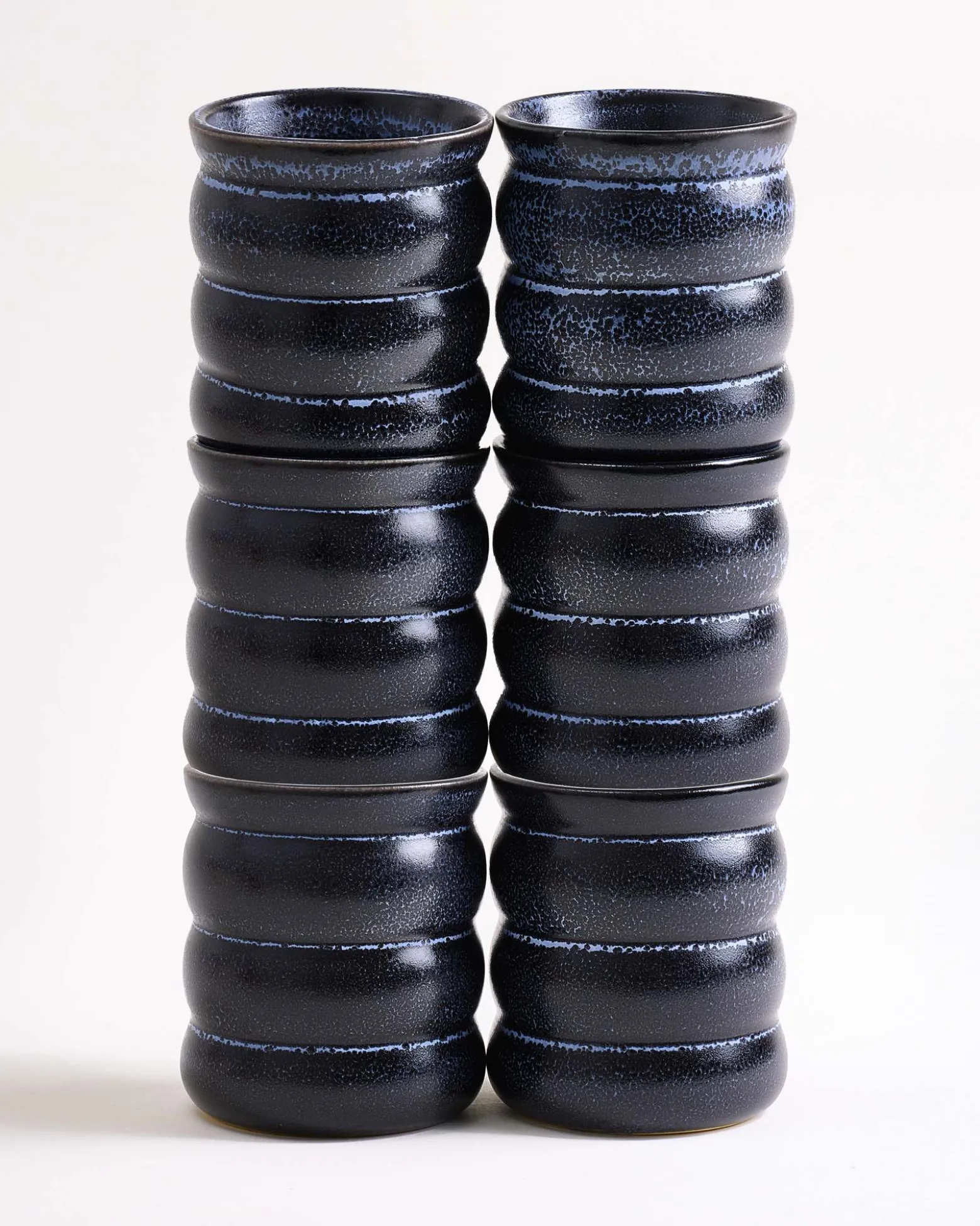 Turmalina Becher groß bubble schwarz 6er-Set