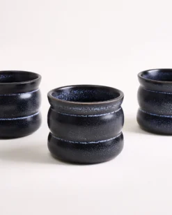 Turmalina - Set of 6 cups small bubble black