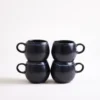 Turmalina - Set of 4 espresso mugs black