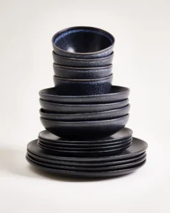 Turmalina - Tableware set black 16 pieces