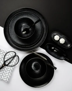 Turmalina - Tableware set black 24 pieces