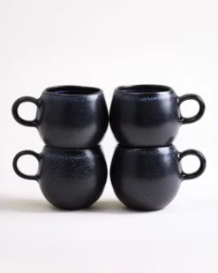 Turmalina Tasse klein schwarz 4er-Set